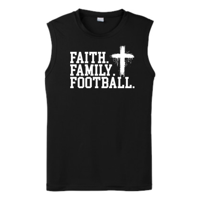 FAITH FAMILY FOOTBALL (A) (White) - Muscle T-Shirt