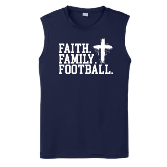 FAITH FAMILY FOOTBALL (A) (White) - Muscle T-Shirt