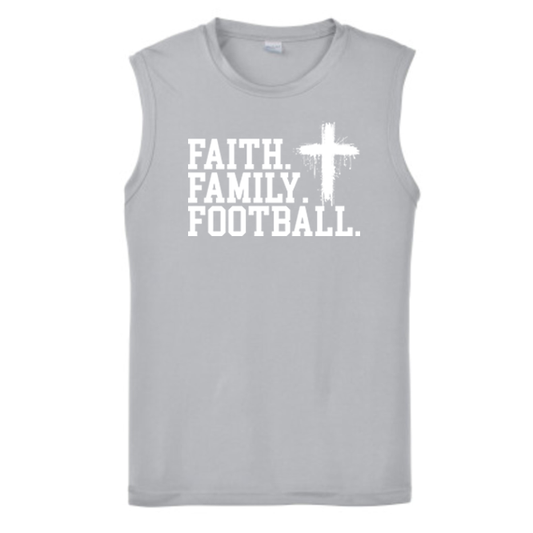 FAITH FAMILY FOOTBALL (A) (White) - Muscle T-Shirt