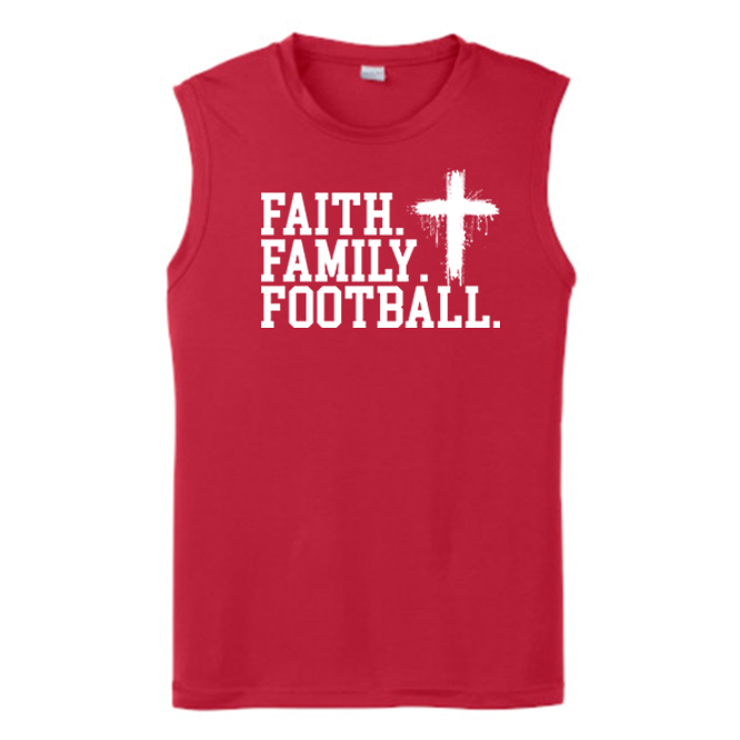FAITH FAMILY FOOTBALL (A) (White) - Muscle T-Shirt