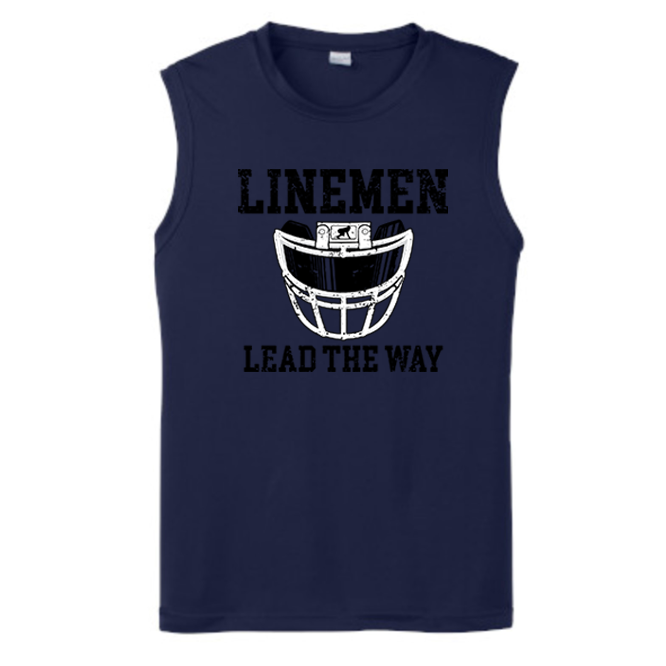 LINEMEN LEAD THE WAY (A) (Black) - Muscle T-Shirt