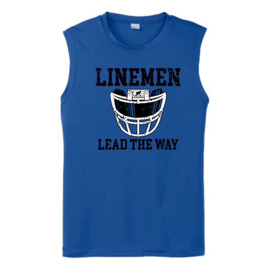LINEMEN LEAD THE WAY (A) (Black) - Muscle T-Shirt