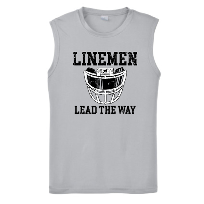 LINEMEN LEAD THE WAY (A) (Black) - Muscle T-Shirt