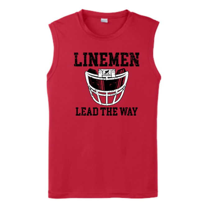 LINEMEN LEAD THE WAY (A) (Black) - Muscle T-Shirt