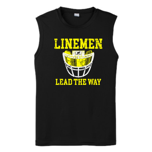 LINEMEN LEAD THE WAY (A) (Yellow) - Muscle T-Shirt