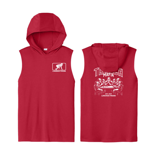 BIG BONED - TRENCH MAFIA (White) - Hooded Muscle Tee