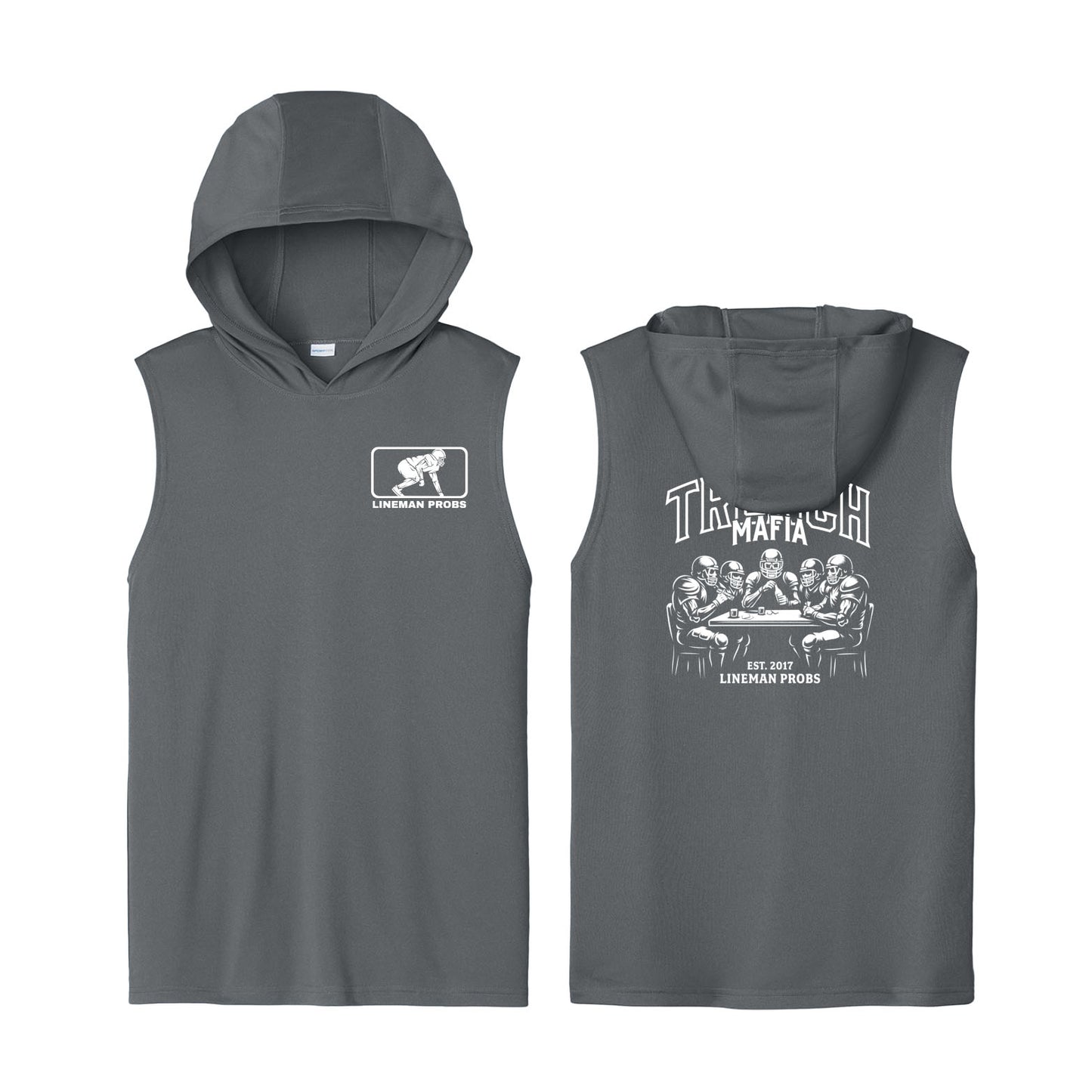 BIG BONED - TRENCH MAFIA (White) - Hooded Muscle Tee