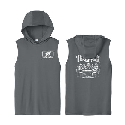 BIG BONED - TRENCH MAFIA (White) - Hooded Muscle Tee