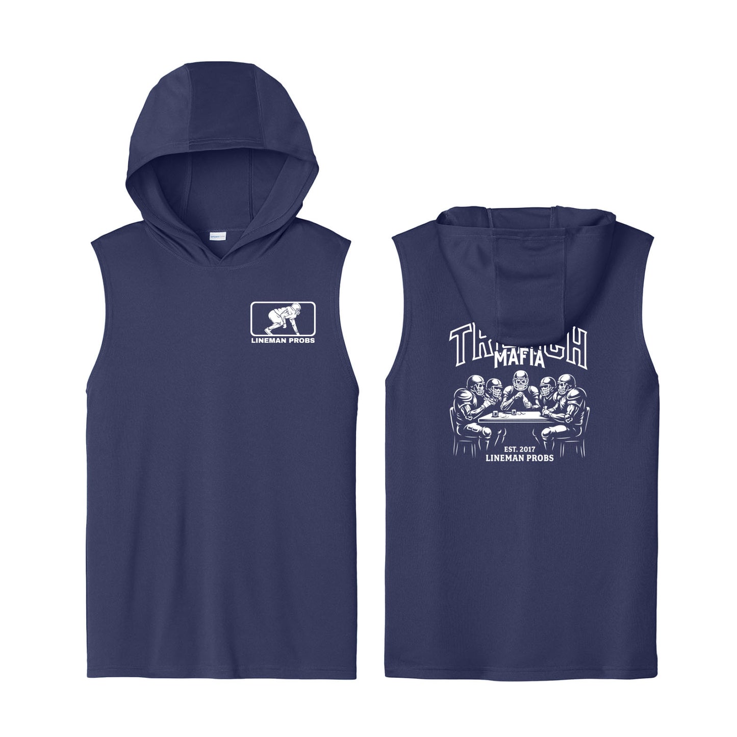BIG BONED - TRENCH MAFIA (White) - Hooded Muscle Tee