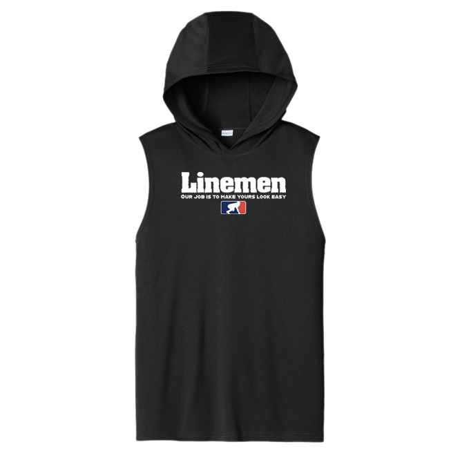 A LINEMANS JOB - Hooded Muscle Tee