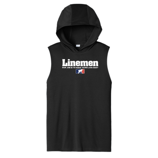 A LINEMANS JOB - Hooded Muscle Tee