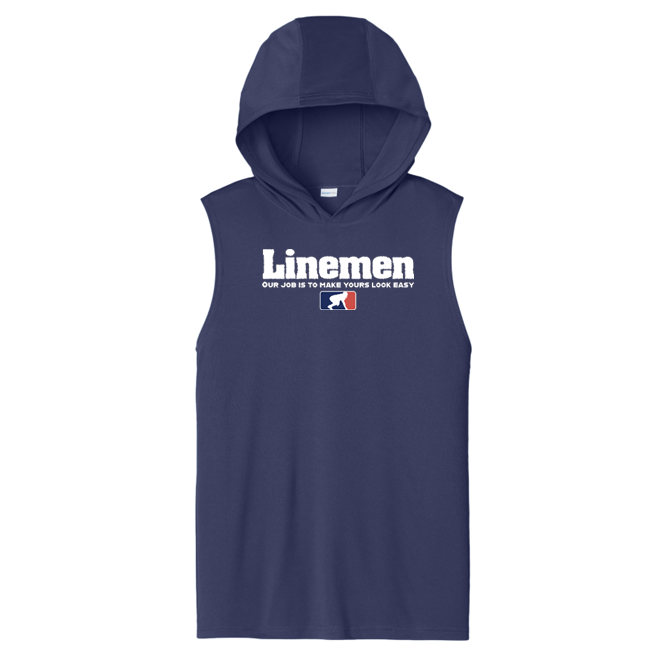 A LINEMANS JOB - Hooded Muscle Tee
