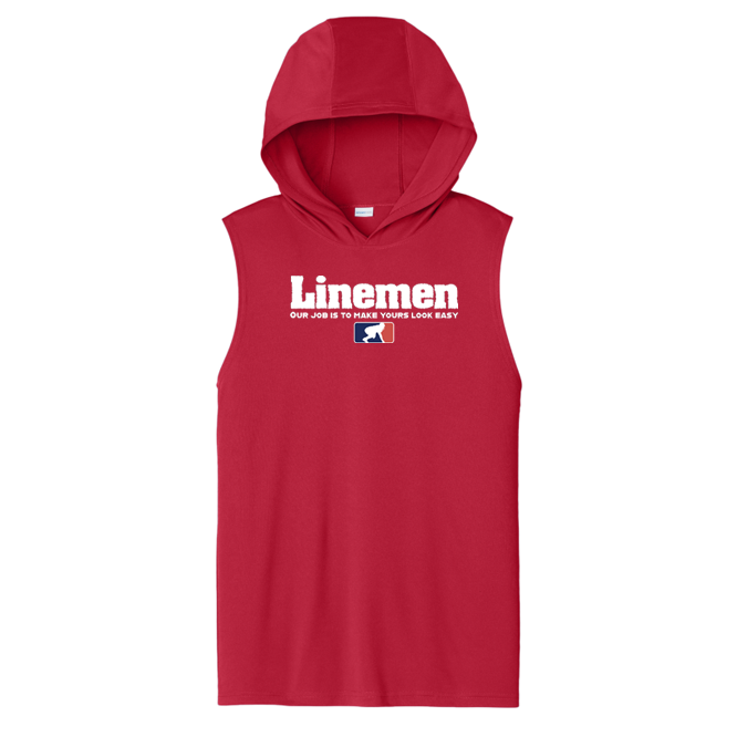 A LINEMANS JOB - Hooded Muscle Tee