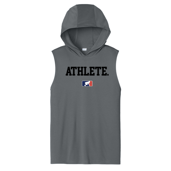 ATHLETE (Black) - Hooded Muscle Tee
