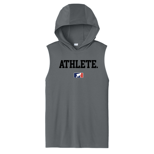 ATHLETE (Black) - Hooded Muscle Tee