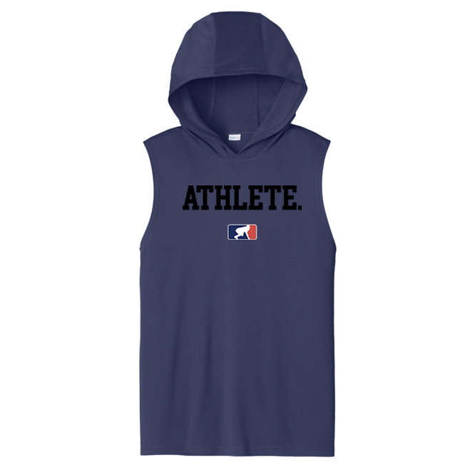 ATHLETE (Black) - Hooded Muscle Tee