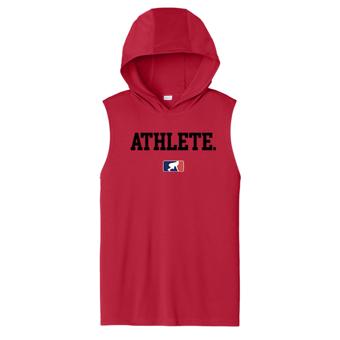 ATHLETE (Black) - Hooded Muscle Tee