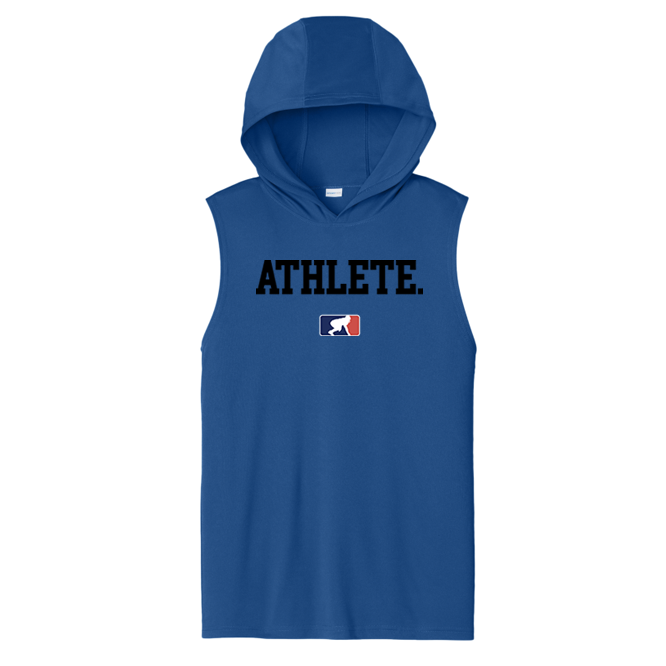 ATHLETE (Black) - Hooded Muscle Tee