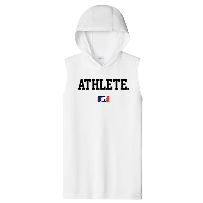 ATHLETE (Black) - Hooded Muscle Tee