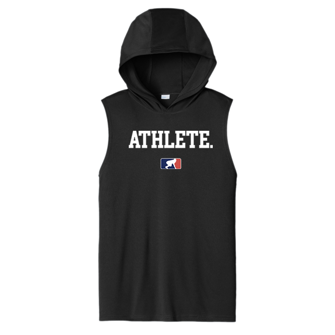 ATHLETE (White) - Hooded Muscle Tee