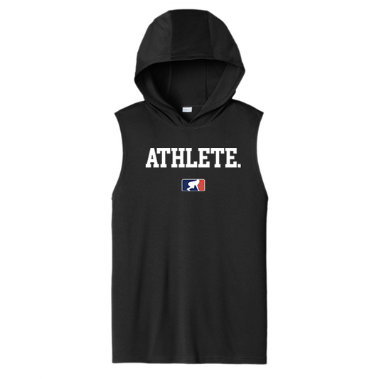 ATHLETE (White) - Hooded Muscle Tee