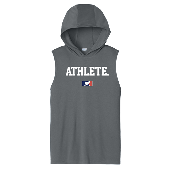 ATHLETE (White) - Hooded Muscle Tee