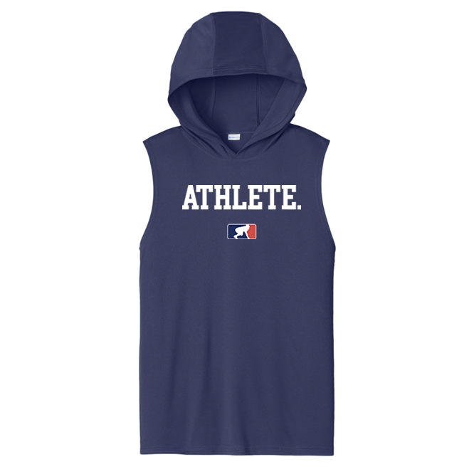 ATHLETE (White) - Hooded Muscle Tee