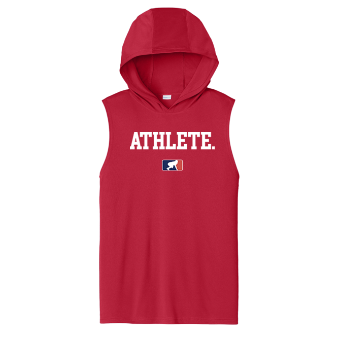ATHLETE (White) - Hooded Muscle Tee