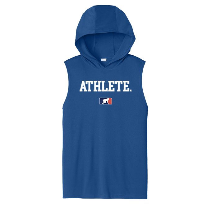 ATHLETE (White) - Hooded Muscle Tee