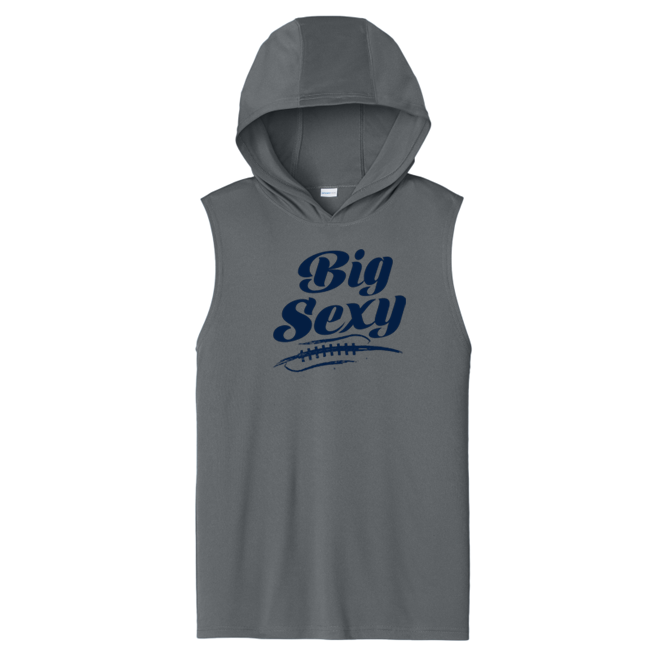 BIG SEXY (Navy) (A) - Hooded Muscle Tee