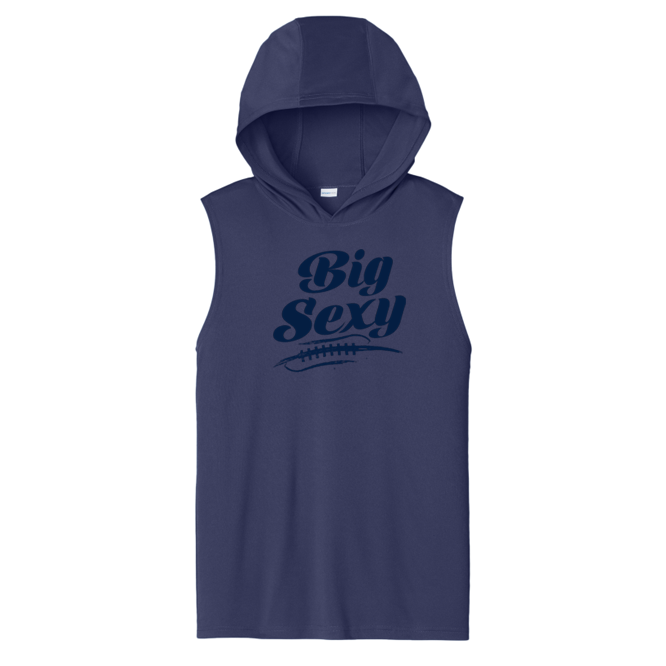 BIG SEXY (Navy) (A) - Hooded Muscle Tee