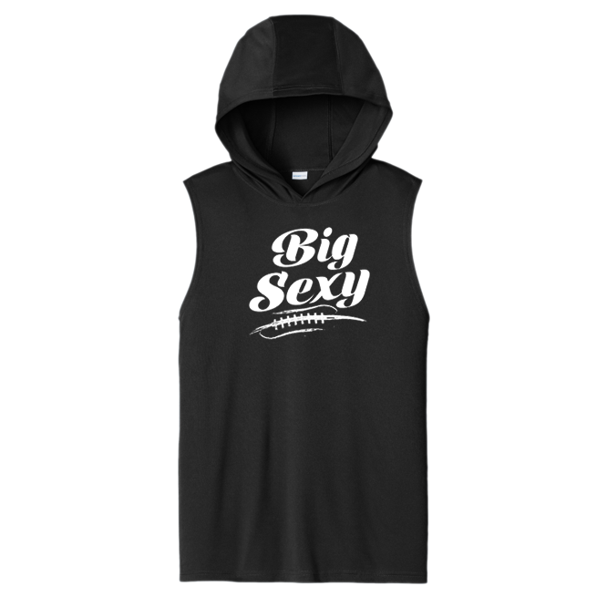 BIG SEXY (White) (A) - Hooded Muscle Tee