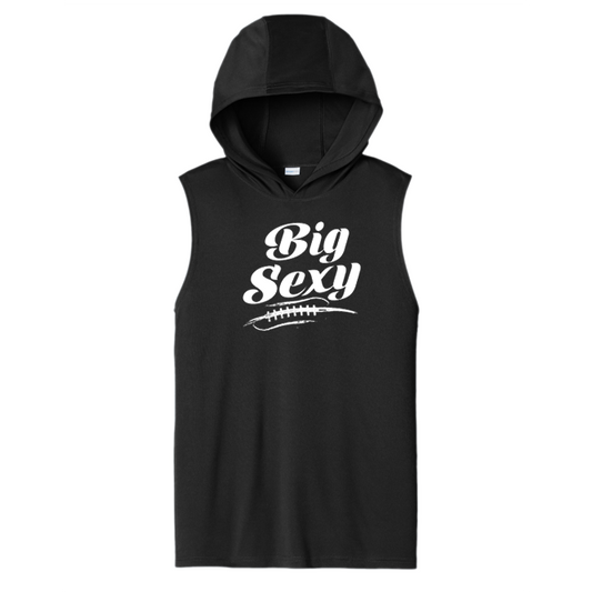 BIG SEXY (White) (A) - Hooded Muscle Tee