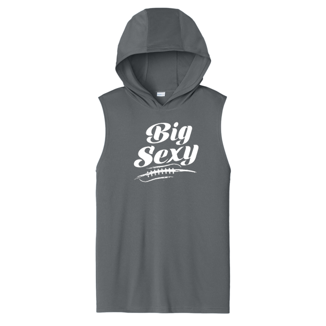BIG SEXY (White) (A) - Hooded Muscle Tee