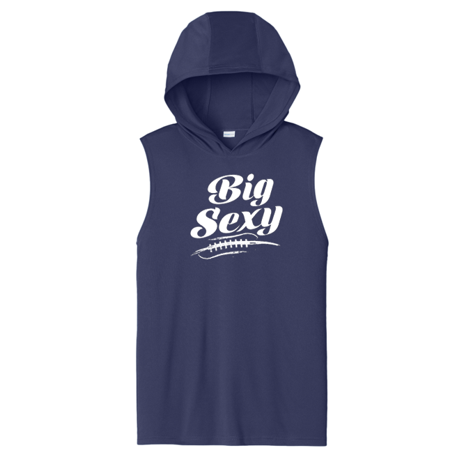 BIG SEXY (White) (A) - Hooded Muscle Tee