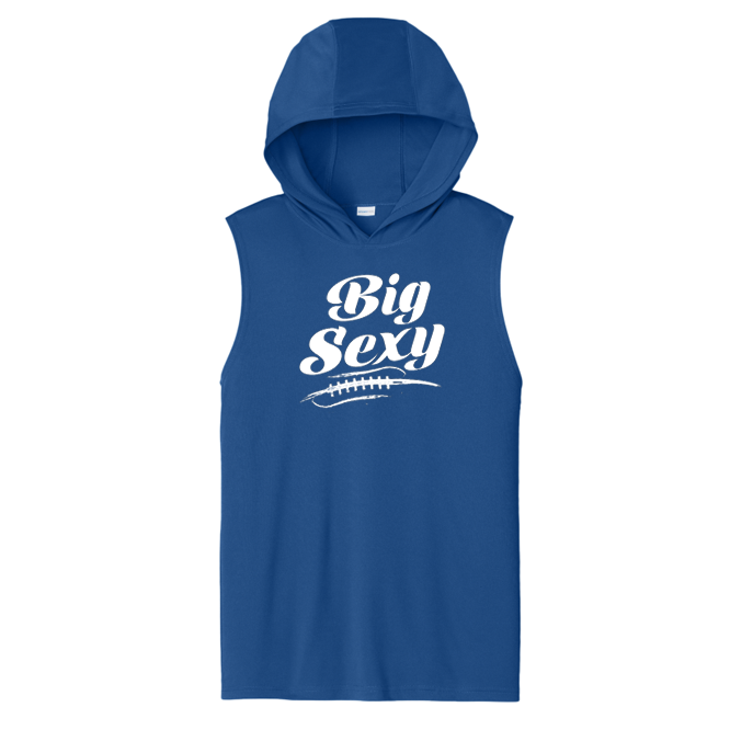BIG SEXY (White) (A) - Hooded Muscle Tee