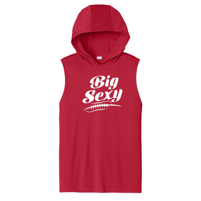 BIG SEXY (White) (A) - Hooded Muscle Tee