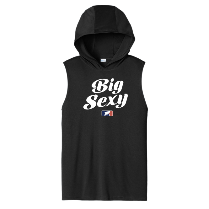 BIG SEXY (White) - Hooded Muscle Tee