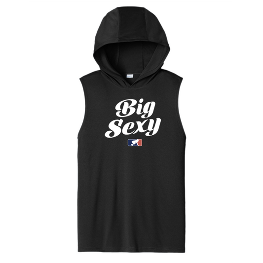 BIG SEXY (White) - Hooded Muscle Tee