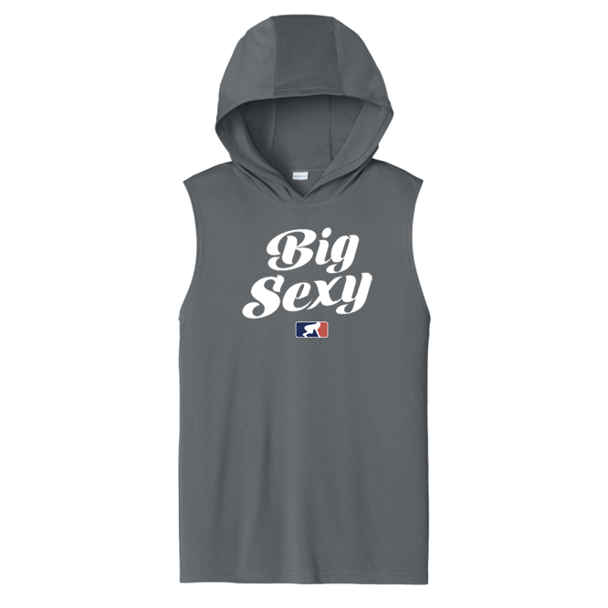 BIG SEXY (White) - Hooded Muscle Tee