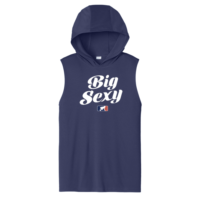 BIG SEXY (White) - Hooded Muscle Tee