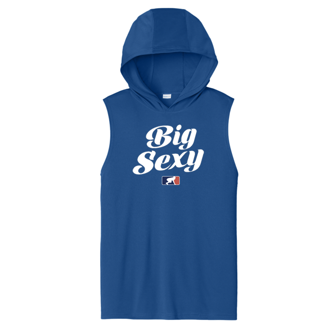 BIG SEXY (White) - Hooded Muscle Tee