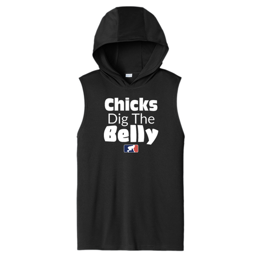 CHICKS DIG THE BELLY - Hooded Muscle Tee