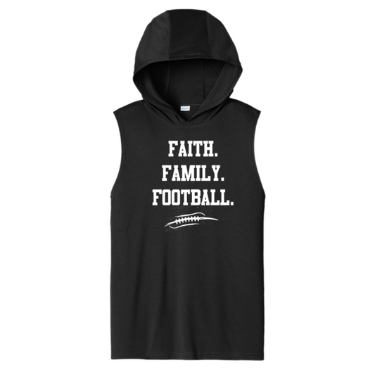 FAITH FAMILY FOOTBALL - Hooded Muscle Tee