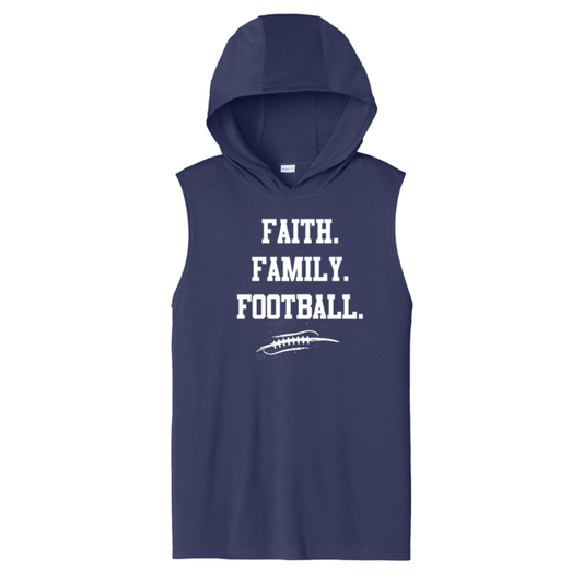 FAITH FAMILY FOOTBALL - Hooded Muscle Tee