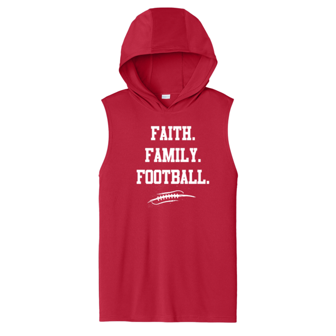 FAITH FAMILY FOOTBALL - Hooded Muscle Tee