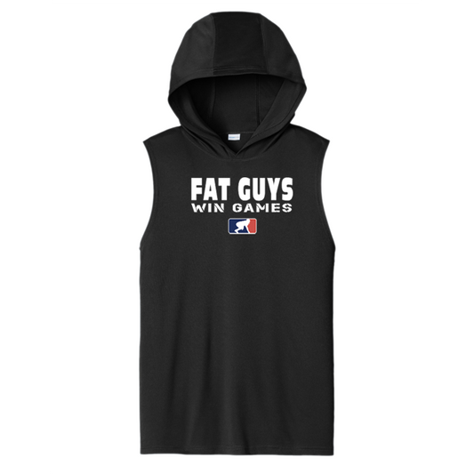 FAT GUYS WIN GAMES - Hooded Muscle Tee
