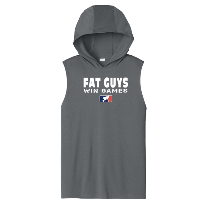 FAT GUYS WIN GAMES - Hooded Muscle Tee