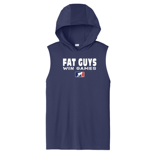 FAT GUYS WIN GAMES - Hooded Muscle Tee