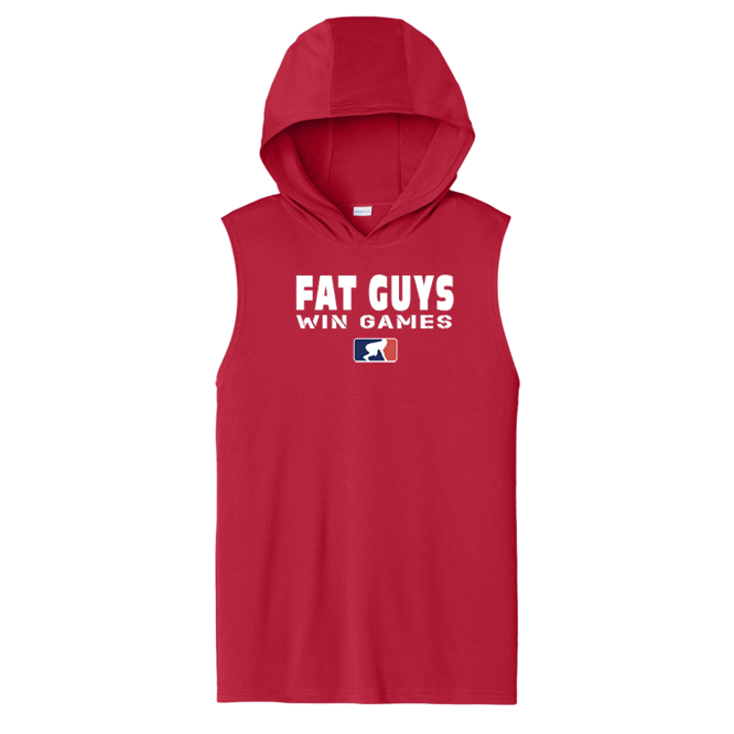 FAT GUYS WIN GAMES - Hooded Muscle Tee